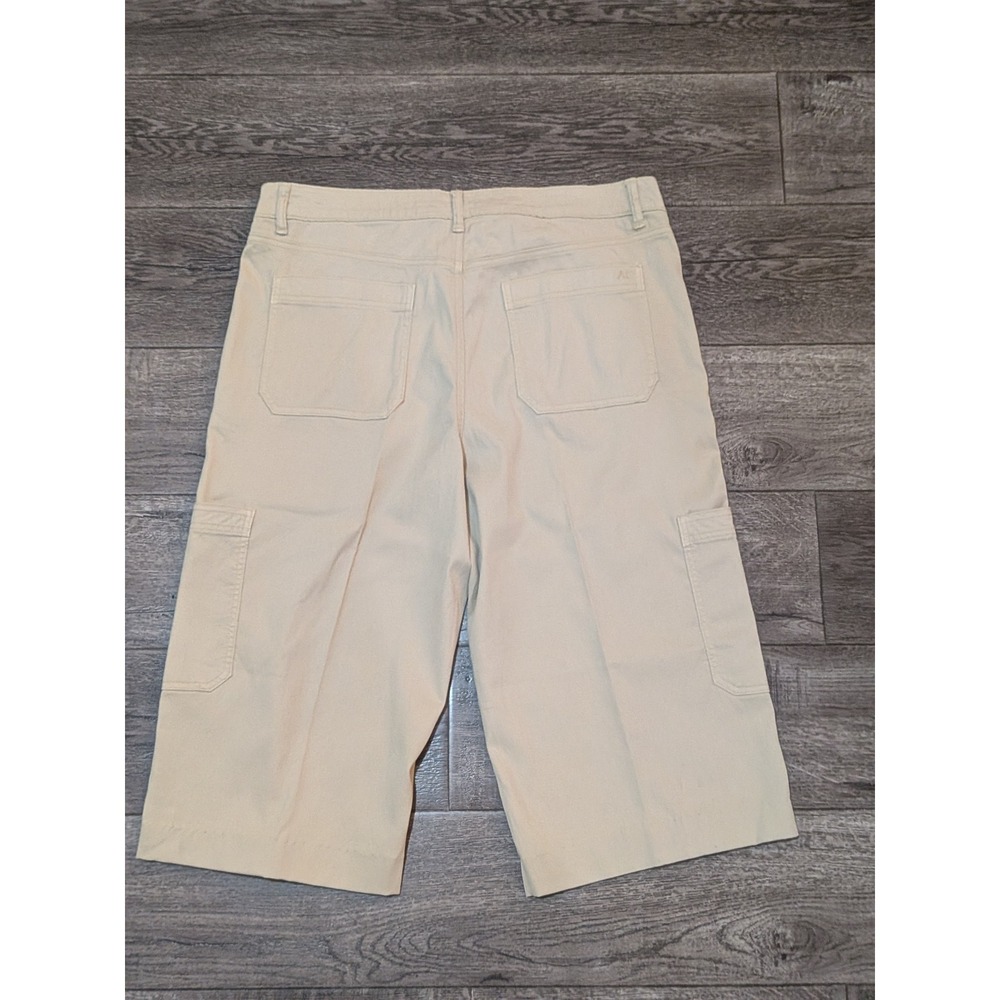 American Eagle Stretch Cargo Shorts Khaki Tan Beige Size 14 Bermuda High Rise - Picture 3 of 8